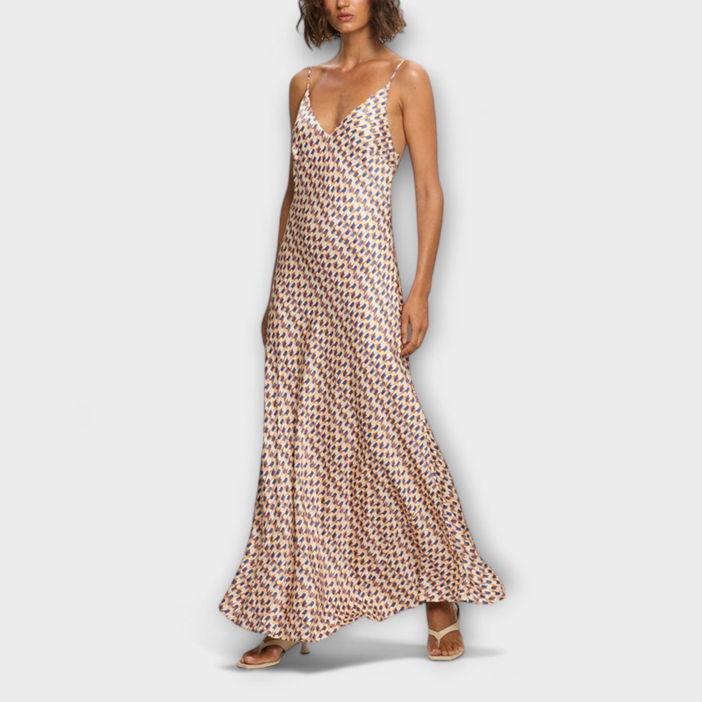 Tove - Vestido maxi estiloso con estampado geométrico