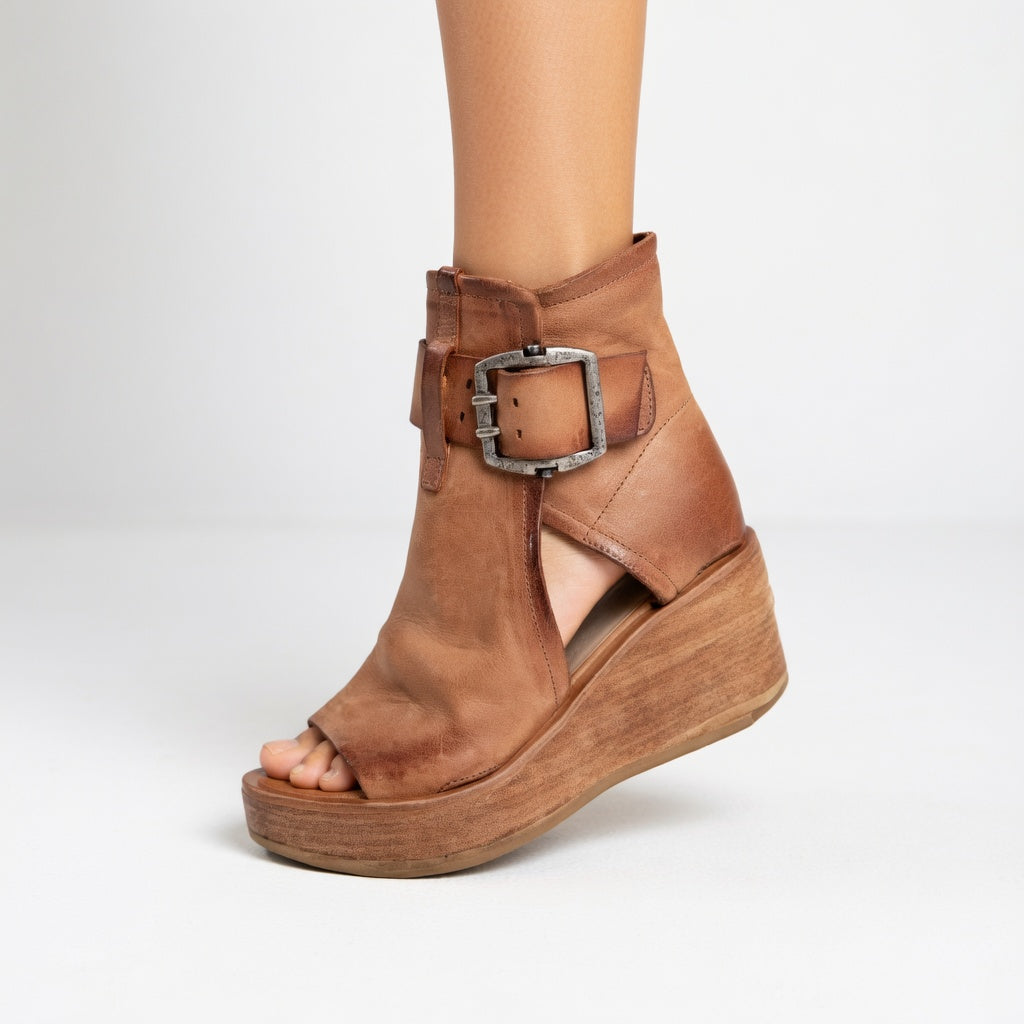 Élise™ — Botines abiertos con cuña de estilo moderno