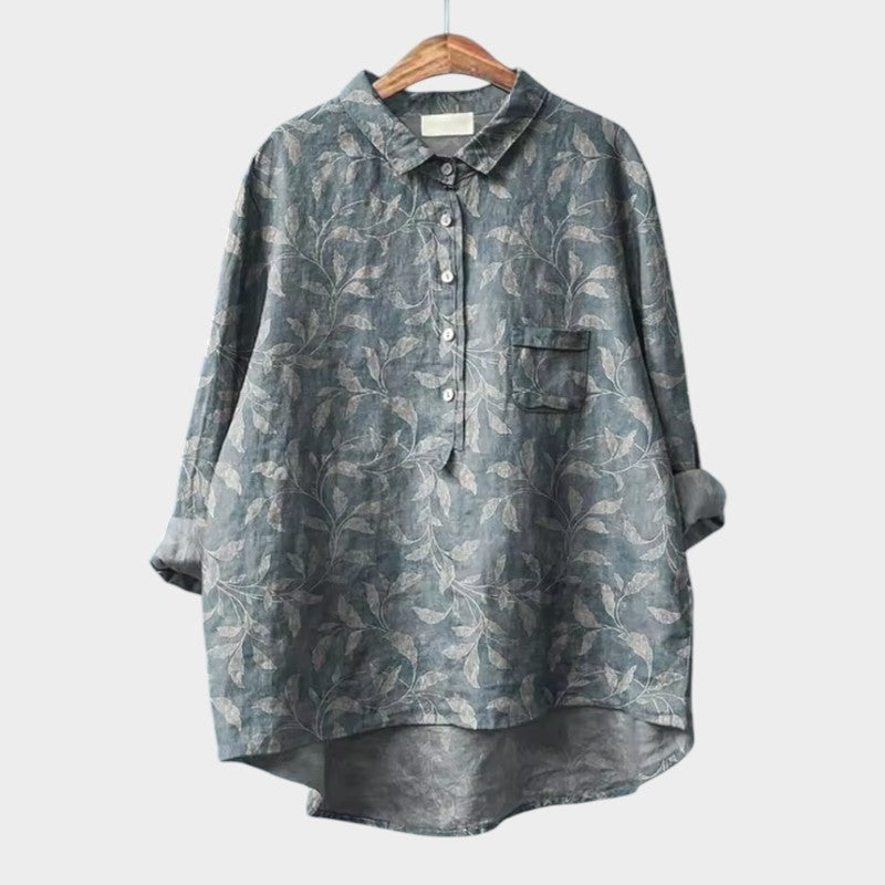 Lena | Blusa premium con bordado de encaje