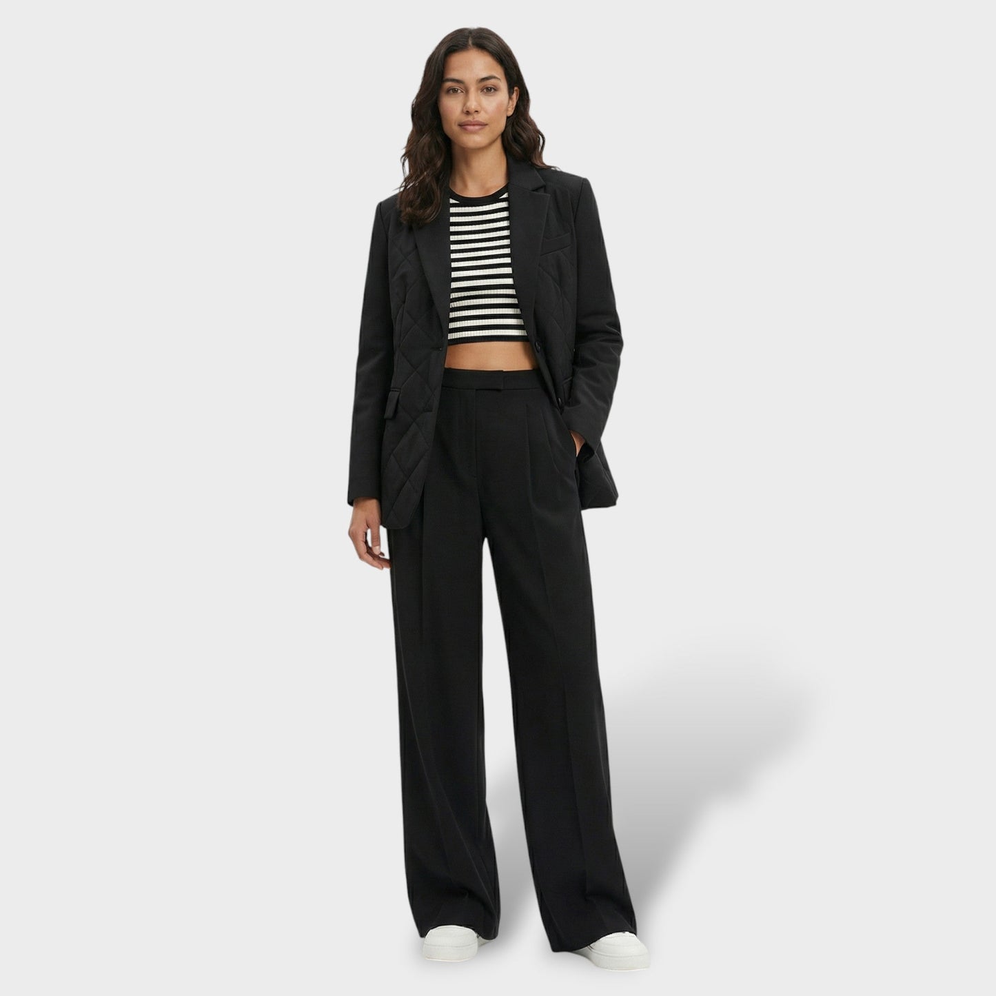 Pantalones Anchos Tiro Alto Mujer