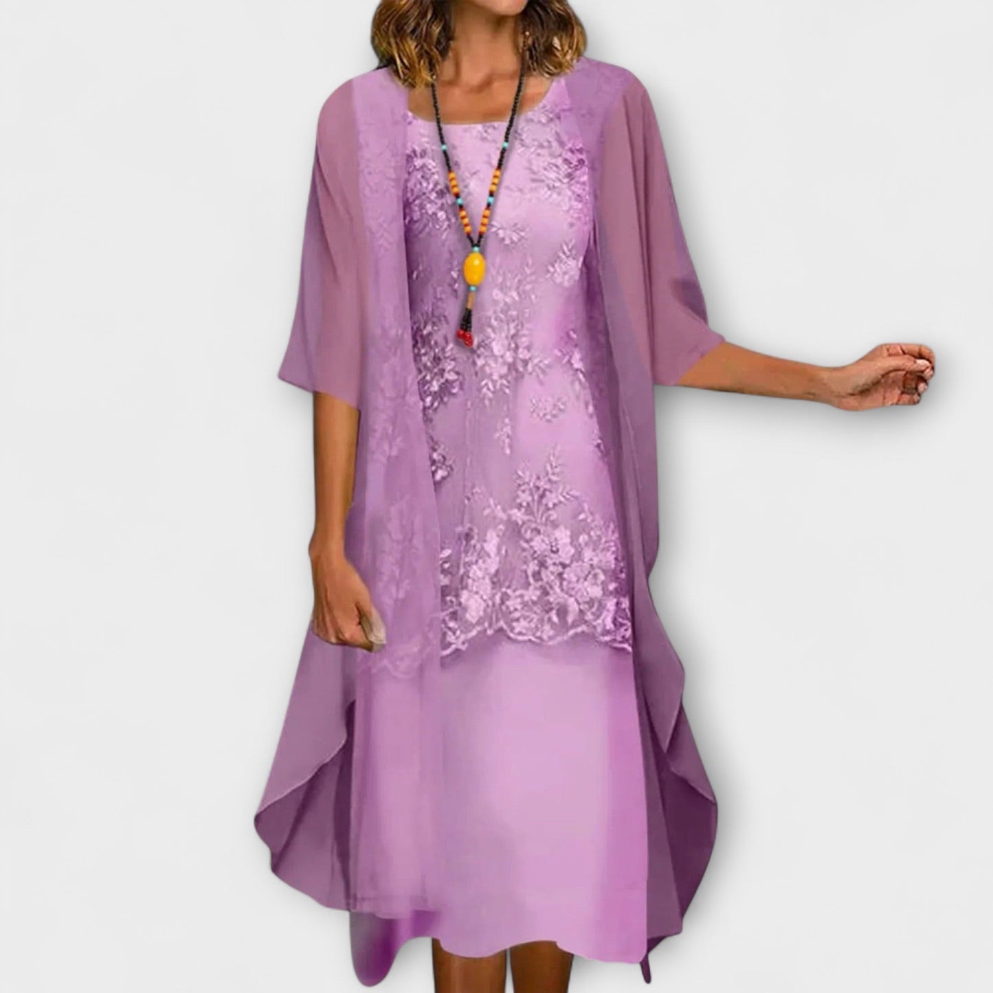 Danielle - Vestido Elegante de Chifón de Dos Piezas