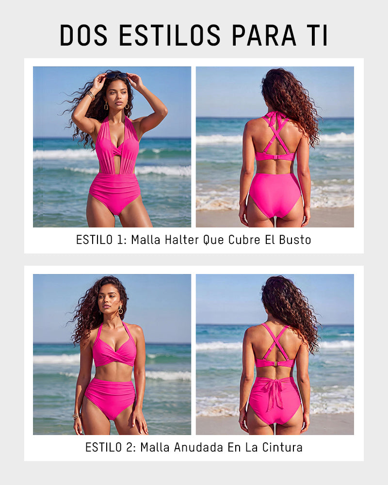 Capri | Bikini Moldeador de Talle Alto con Malla