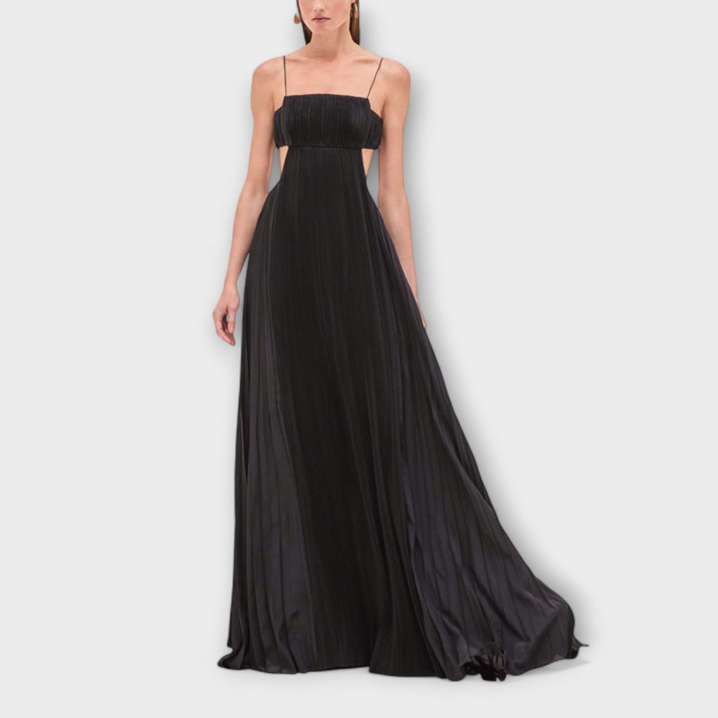 Mireille - Elegantes Vestido Maxi con Pliegues y Cortes