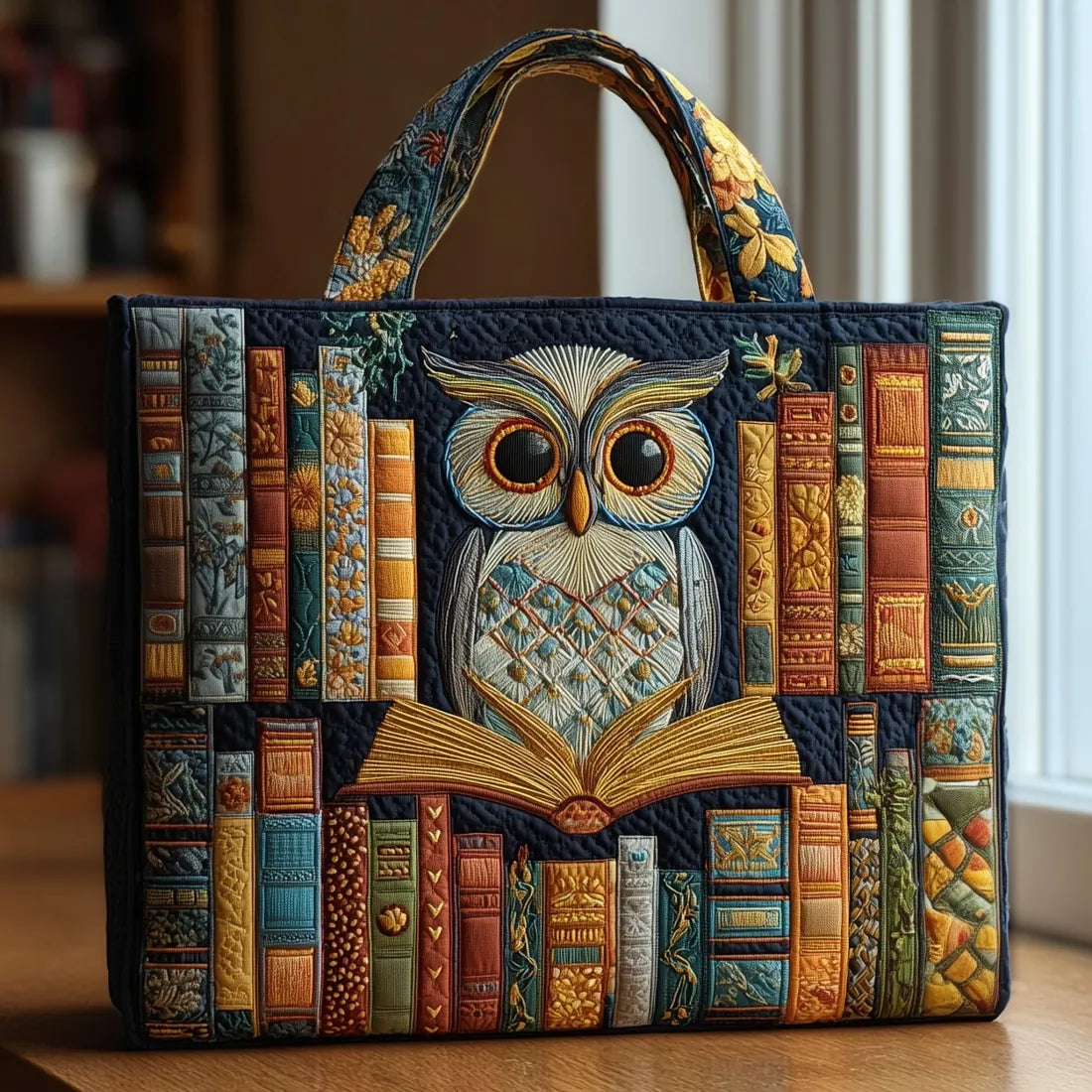 Bolso Artesanal | Búho y Libros Antiguos