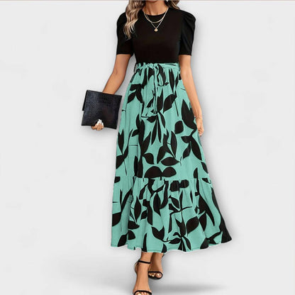Luna - Vestido de verano con estampado floral y escote redondo