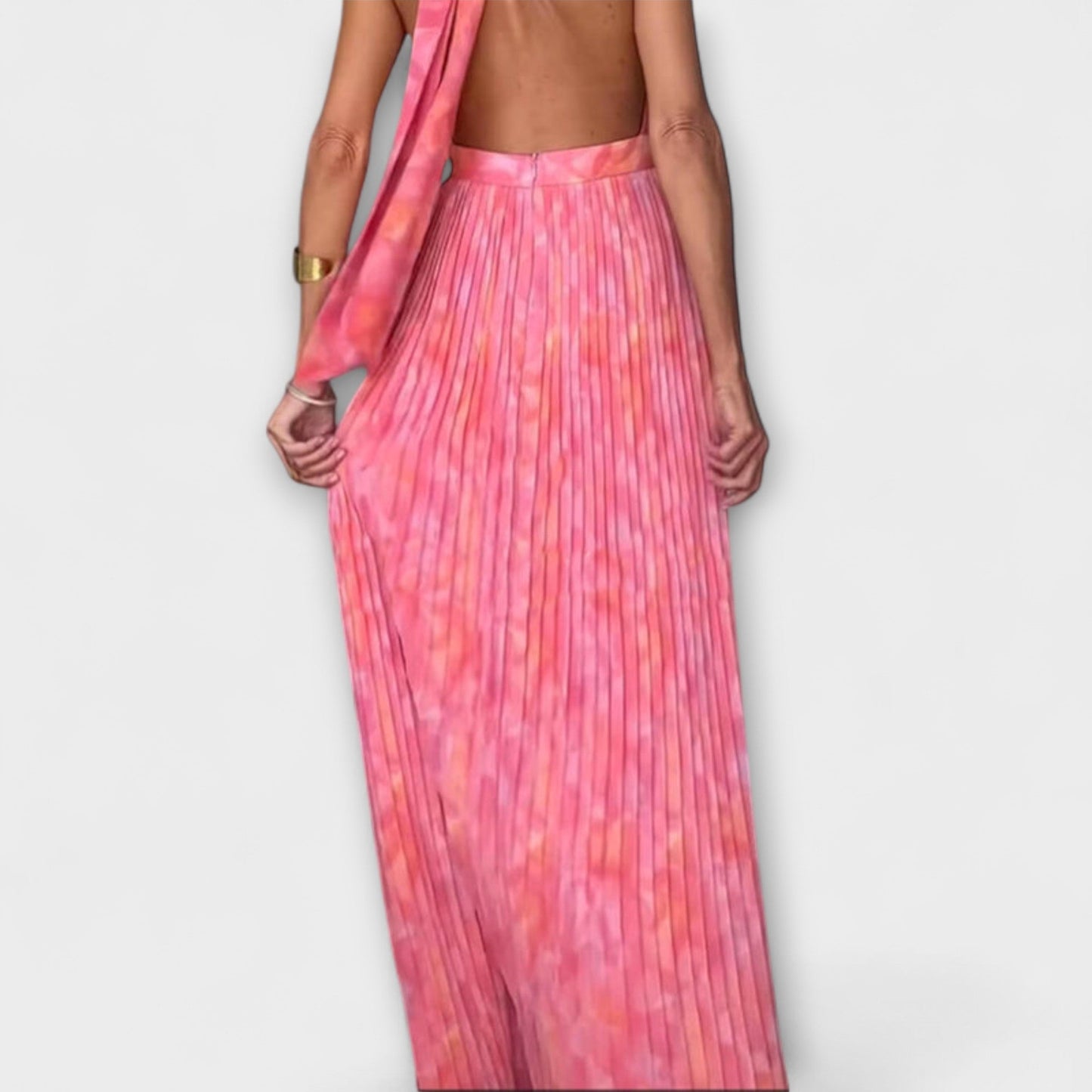 Seraphina - Vestido Maxi Elegante con Cuello Halter y Escote en V