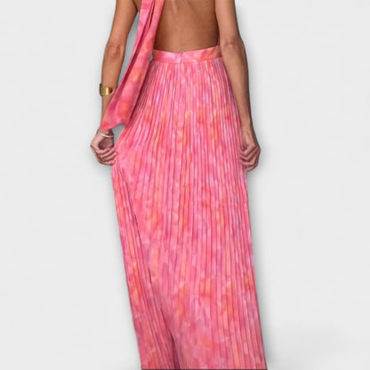 Seraphina - Vestido Maxi Elegante con Cuello Halter y Escote en V