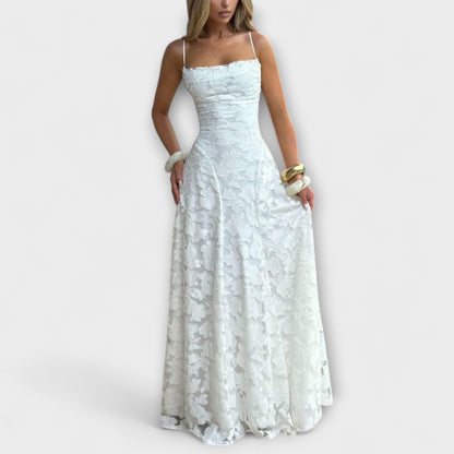 Emberly - Vestido maxi elegante de tela jacquard