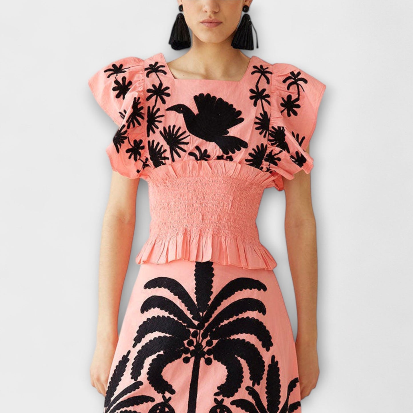 Amy - Vestido elegante con palmeras