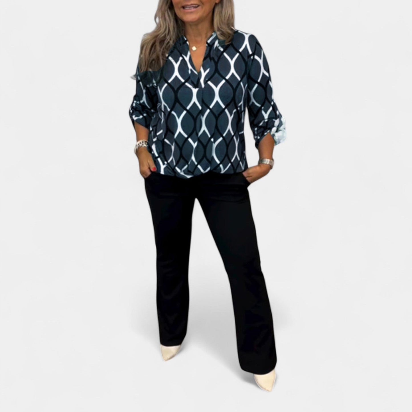 Petra – Blusa con patrón gráfico