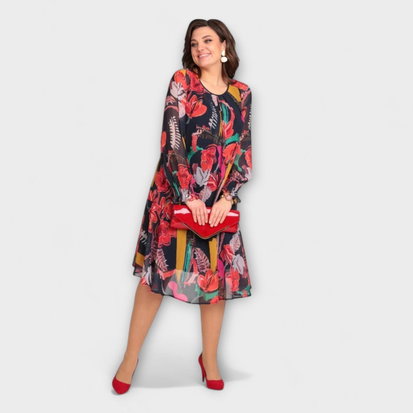 Caroline - Vestido elegante para figuras con curvas para máxima comodidad
