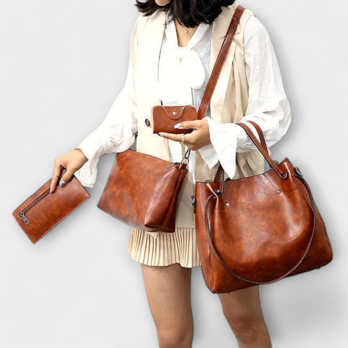 Cécile. - Bolso vintage de 4 piezas