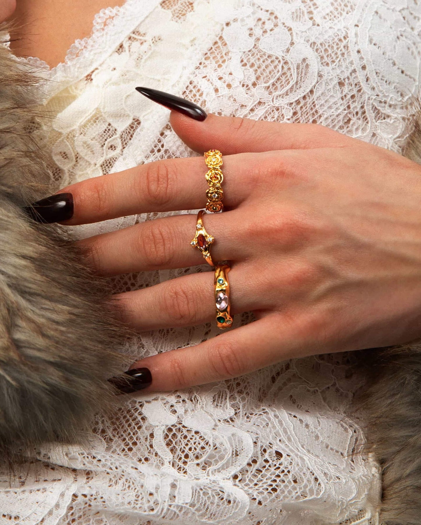 Anillo Juliet Granate