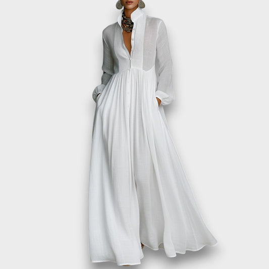 Serena - Vestido Maxi con Botones Frontal Fluidos