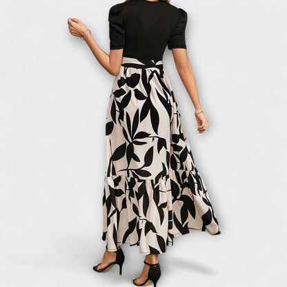 Luna - Vestido de verano con estampado floral y escote redondo