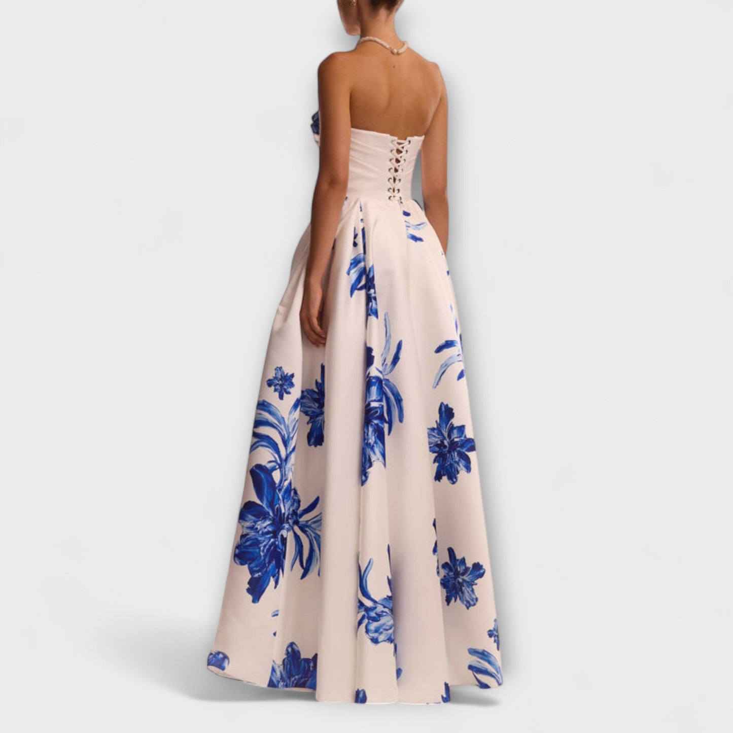 Rosalie - Elegantes vestido maxi floral con hombros al descubierto