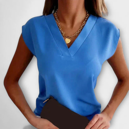 Top de verano para mujer con escote en V y mangas sueltas