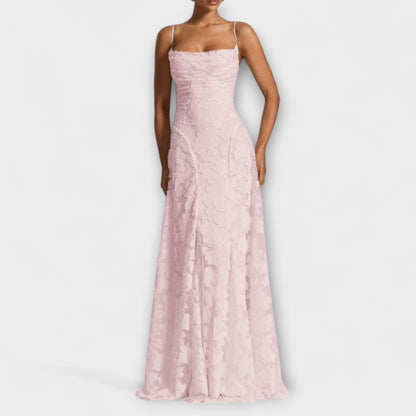 Emberly - Vestido maxi elegante de tela jacquard