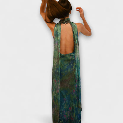 Maisie - Impresión Iris de Monet Maxi vestido