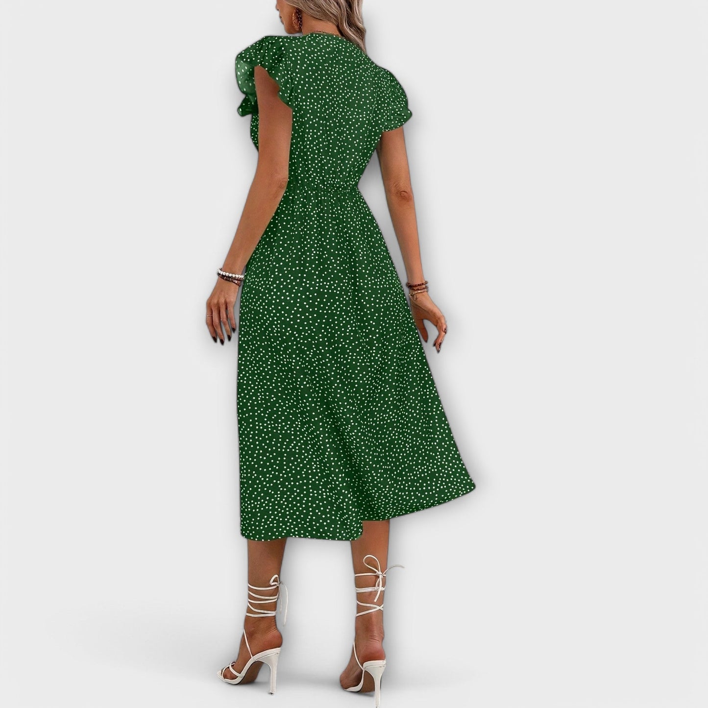 Vestido Midi Elegante con Lunares