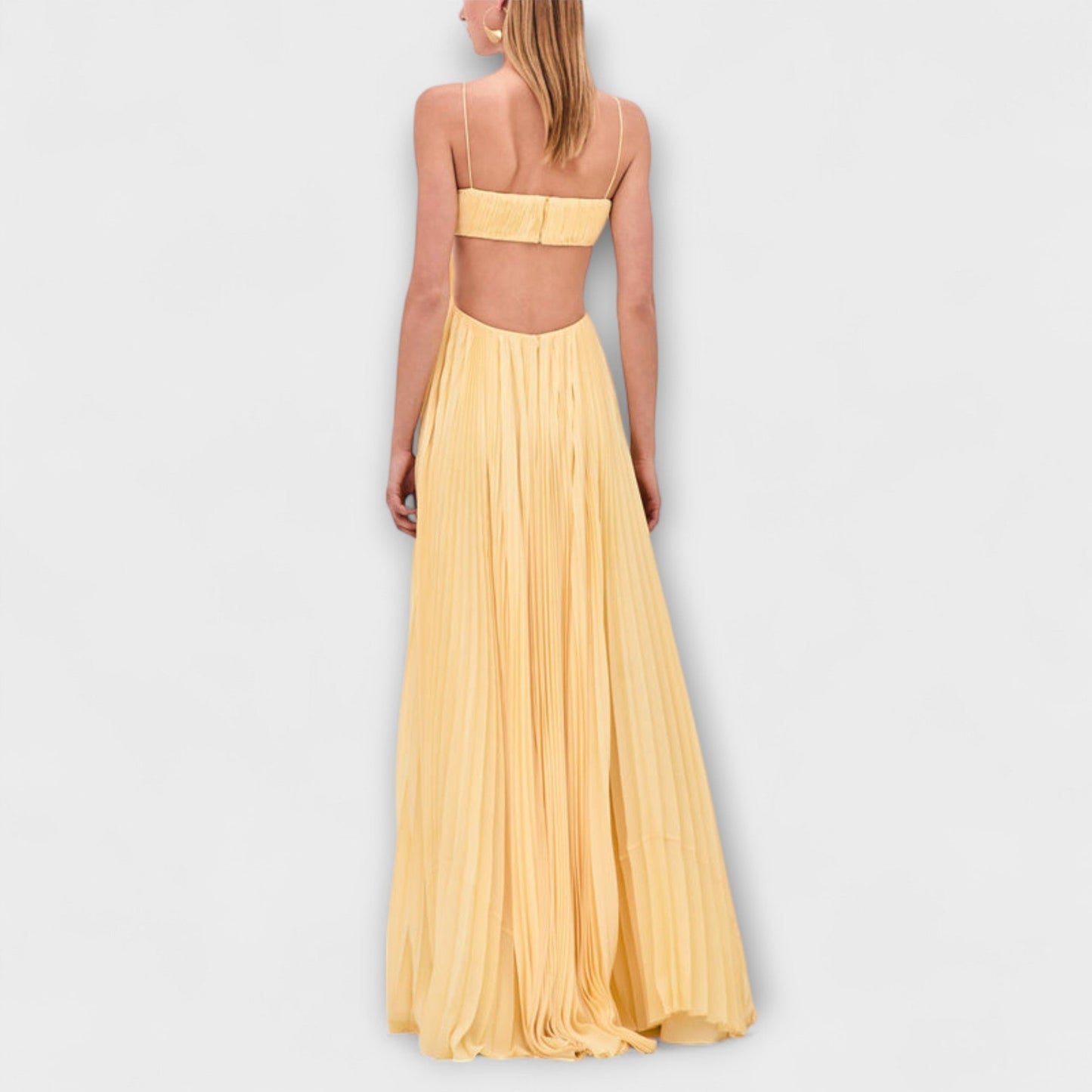 Mireille - Elegantes Vestido Maxi con Pliegues y Cortes
