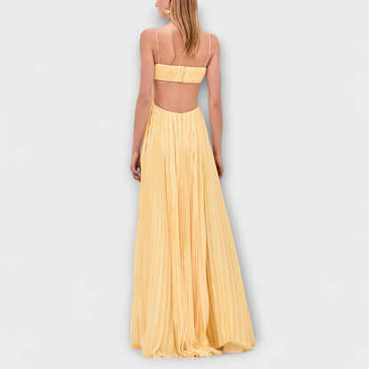 Mireille - Elegantes Vestido Maxi con Pliegues y Cortes