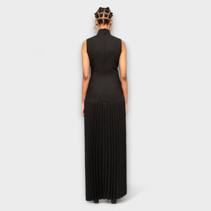 Kristen - Vestido maxi con plisados y cortes
