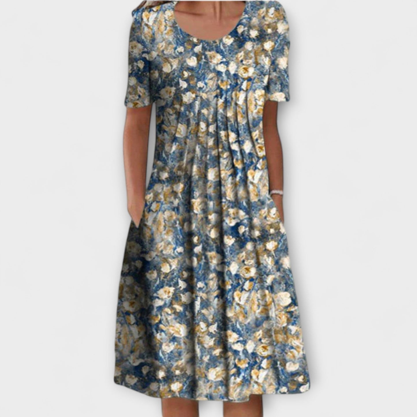 Emelie – Vestido plisado elegante con control de abdomen
