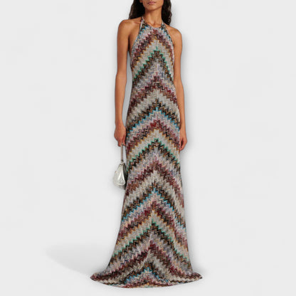 Reese - Vestido de punto Jodie con patrón de espiga de colores