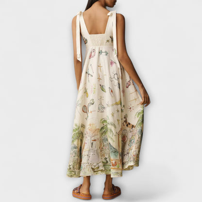 Juliette - Vestido midi de lino con cinturilla de ballet