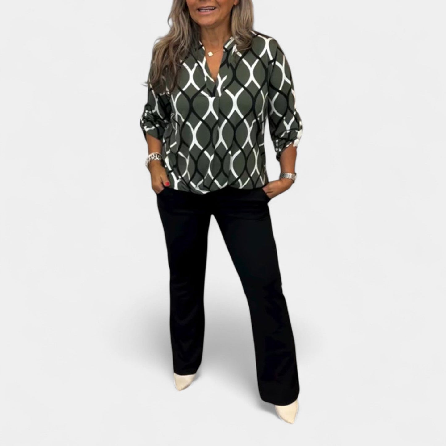 Petra – Blusa con patrón gráfico