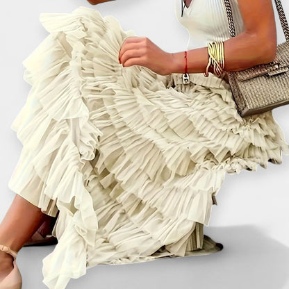 Valerie - Falda Boho con Borde de Satén de Malla
