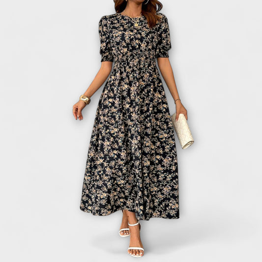 Amelia - Vestido con escote redondo y patrón floral