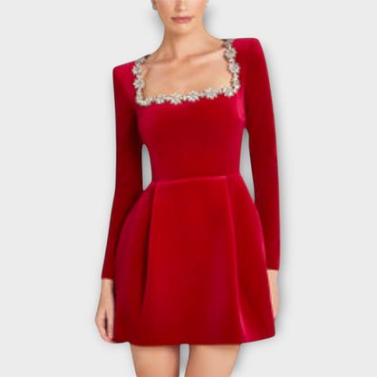 Wren - Vestido mini de terciopelo con adornos