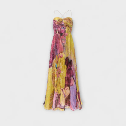 Kiara - Maxi vestido con estampado Ikat multicolor