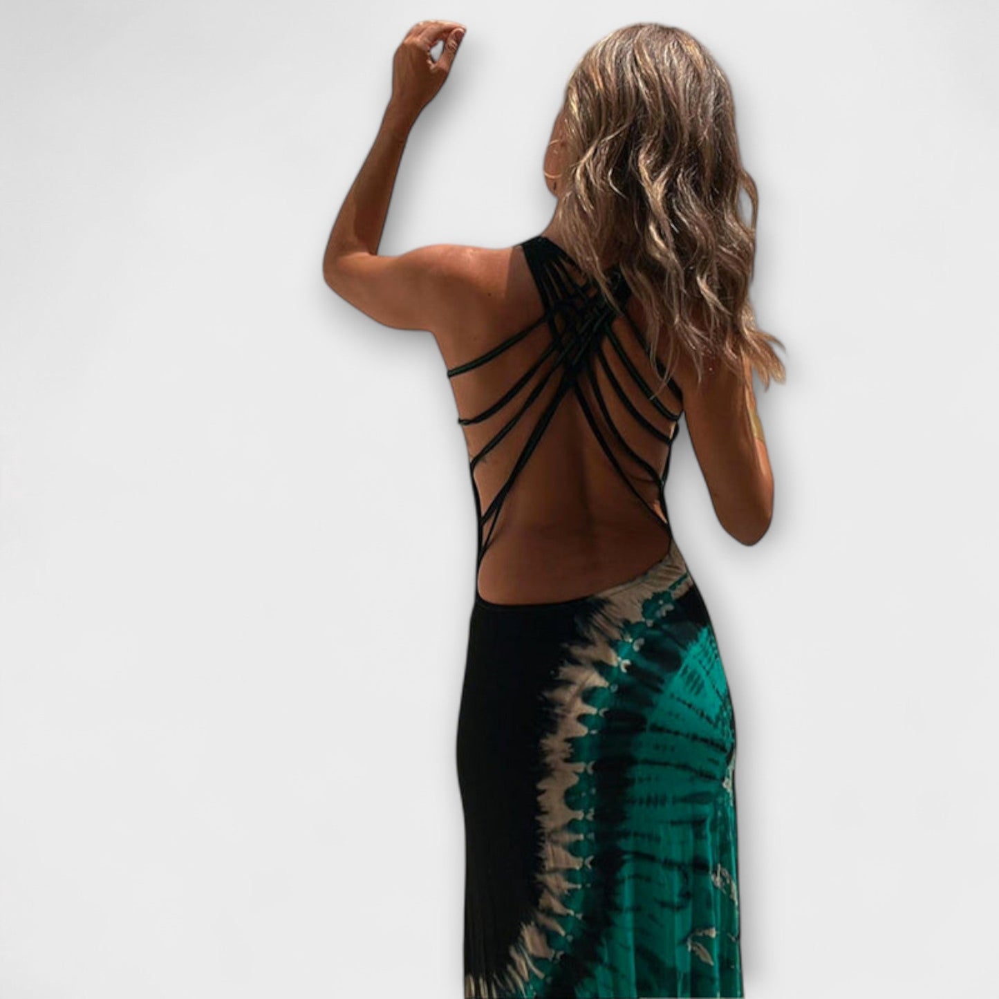Livia - Vestido maxi con cielo estrellado y tie-dye
