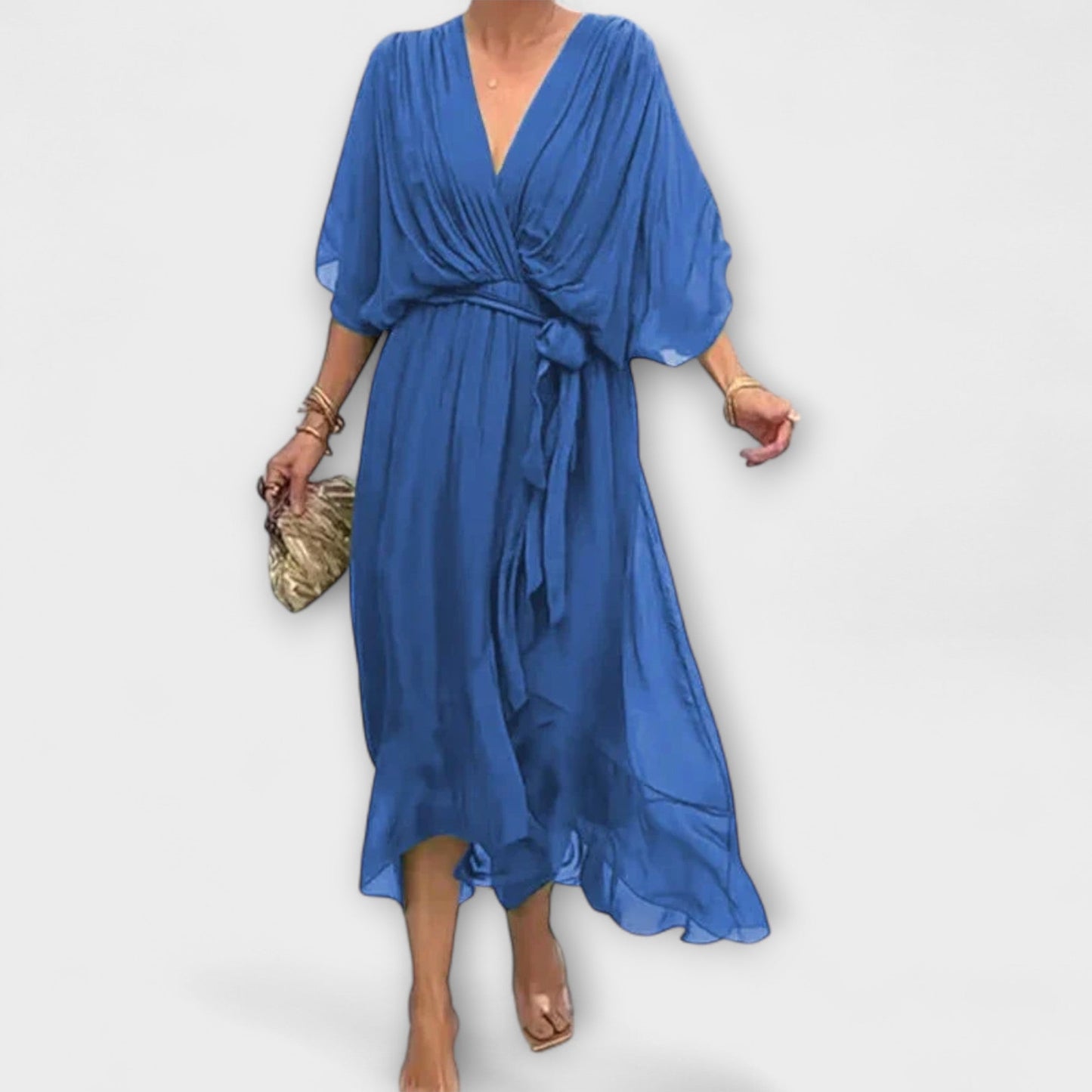 Amoura - Vestido de gasa con escote en V
