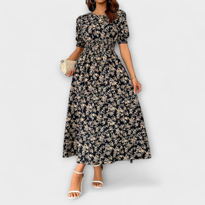 Amelia - Vestido con escote redondo y patrón floral