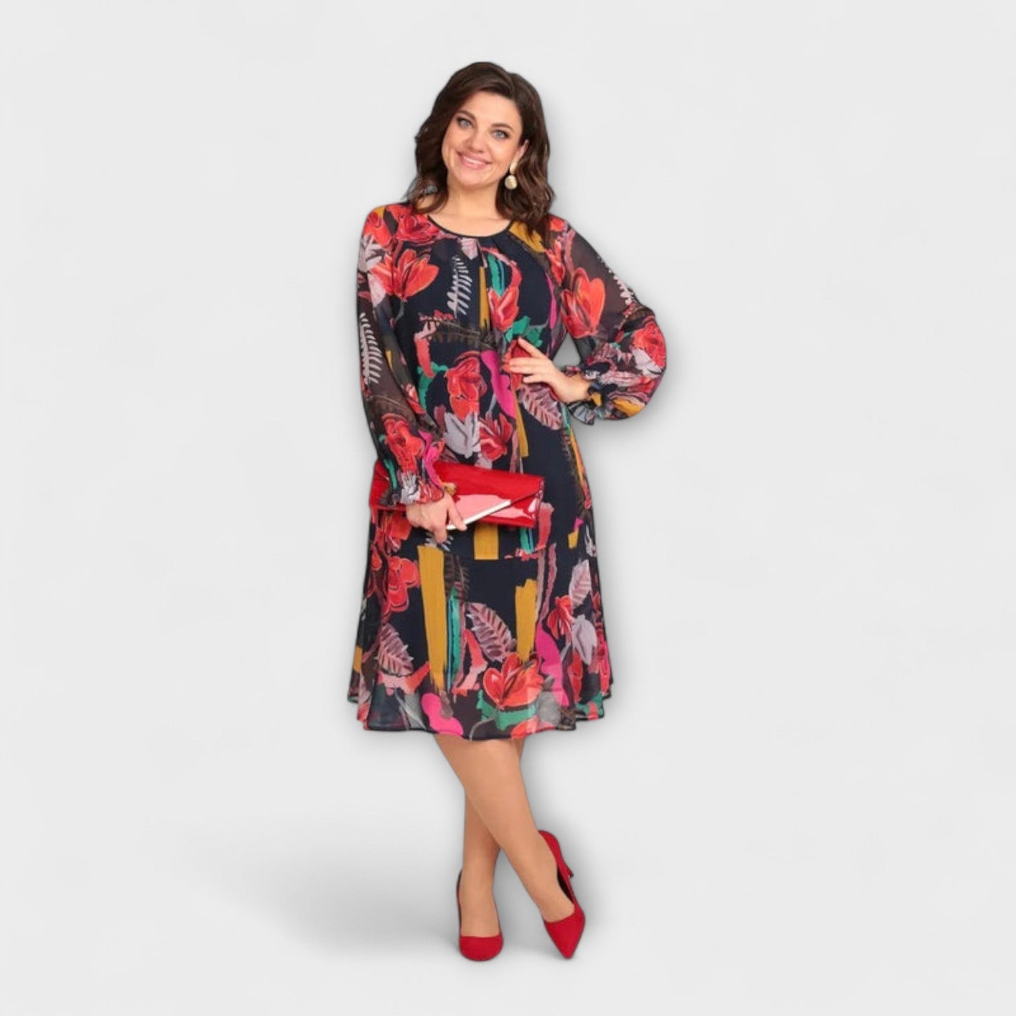 Caroline - Vestido elegante para figuras con curvas para máxima comodidad
