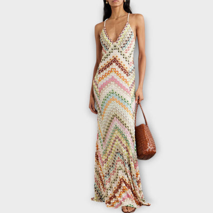 Remi - Maxi vestido con patrón de espiga colorido de Missoni