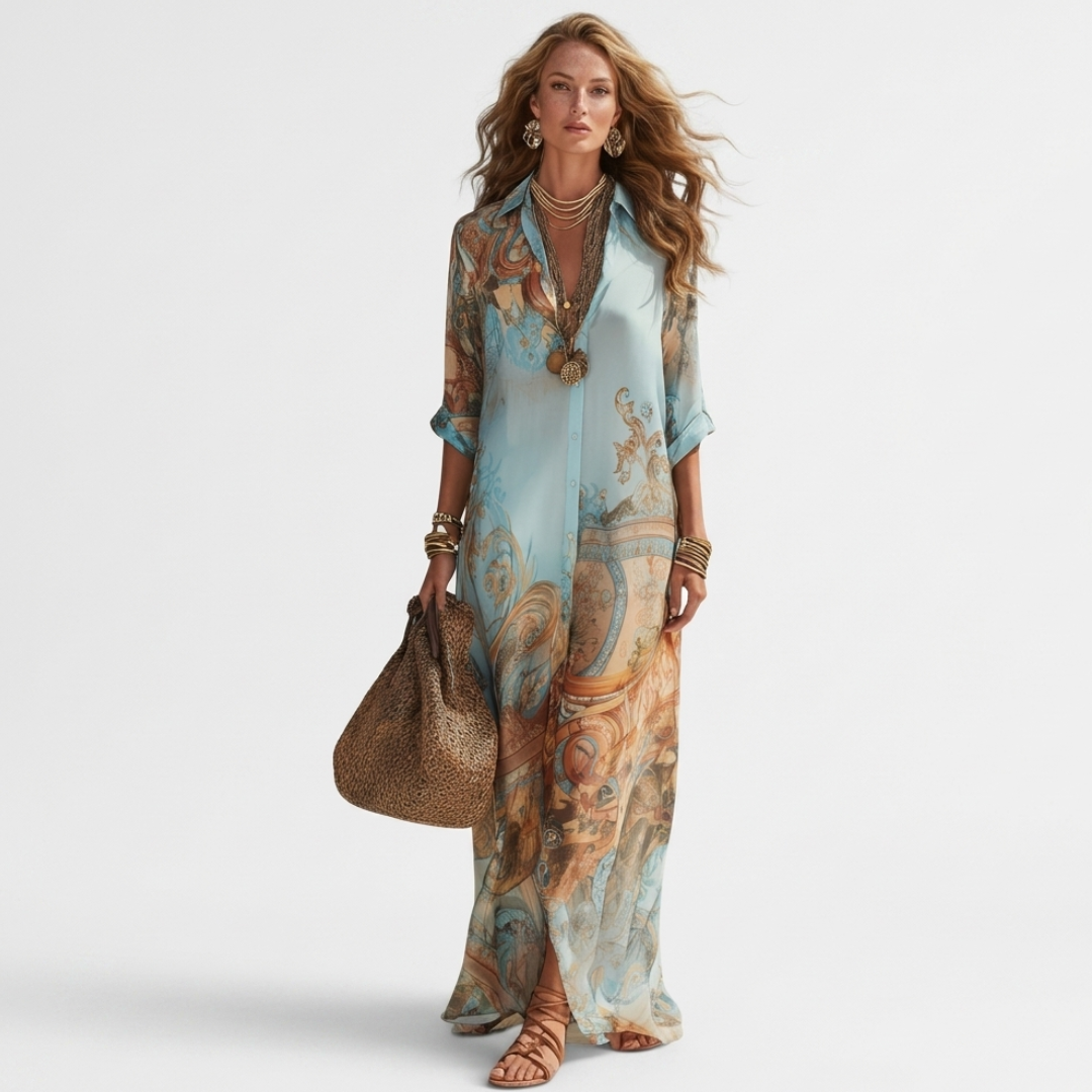 Santorini - Vestido Maxi Elegante