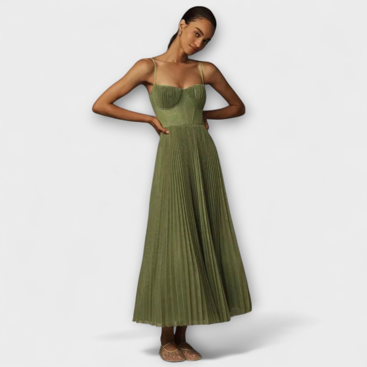 Marilyn - Falda Midi de Tul Fruncida con Bustier