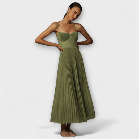 Marilyn - Falda Midi de Tul Fruncida con Bustier