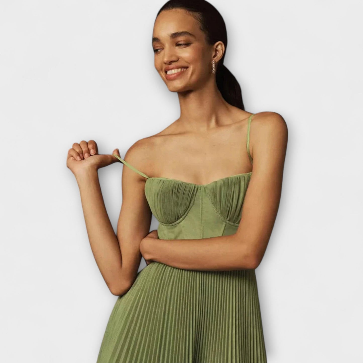 Marilyn - Falda Midi de Tul Fruncida con Bustier