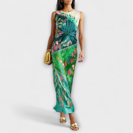 Aisling - Ropa Maxi Elegante con Ajuste Enrollado y Patrón Floral