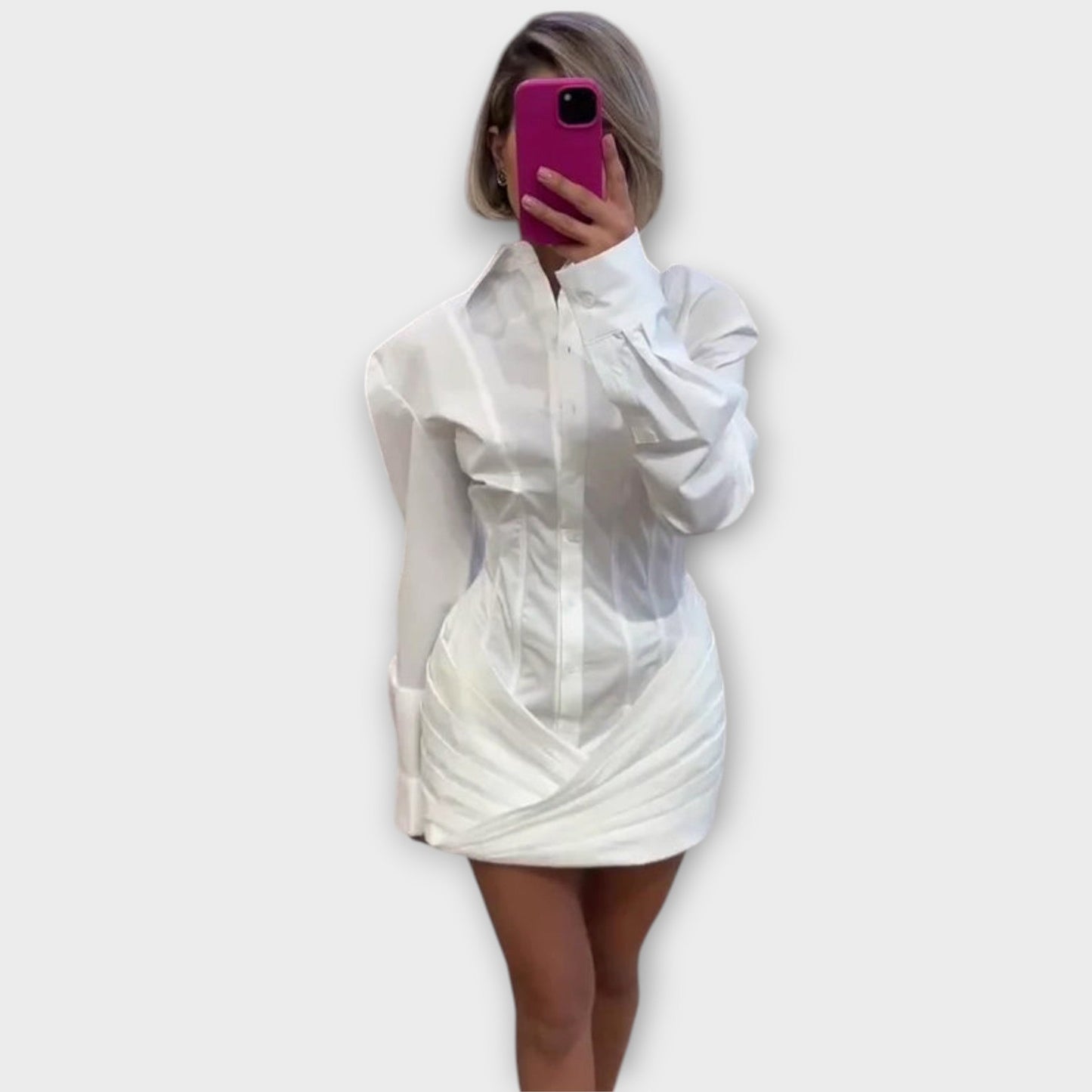 Indie - Vestido largo plisado de manga larga