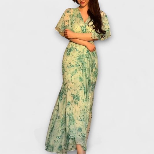 Lana - Vestido floral elegante con escote en V