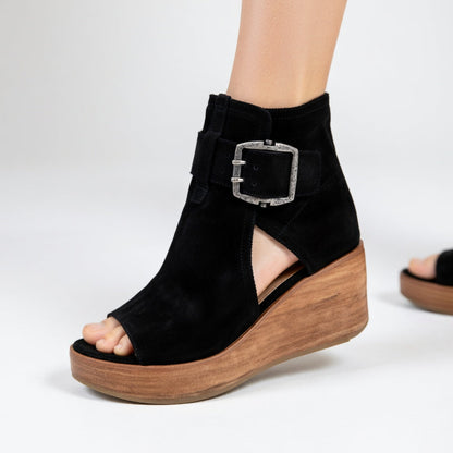 Élise™ — Botines abiertos con cuña de estilo moderno