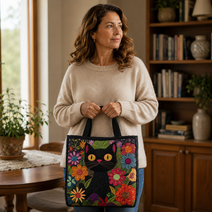 Bolso Artesanal | Encantador Gato Negro