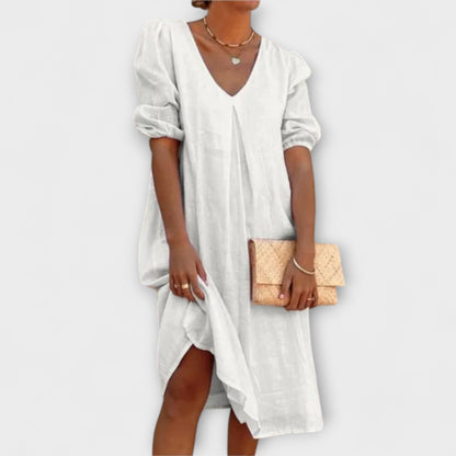 Fanny - Vestido de verano elegante con detalles de ganchillo